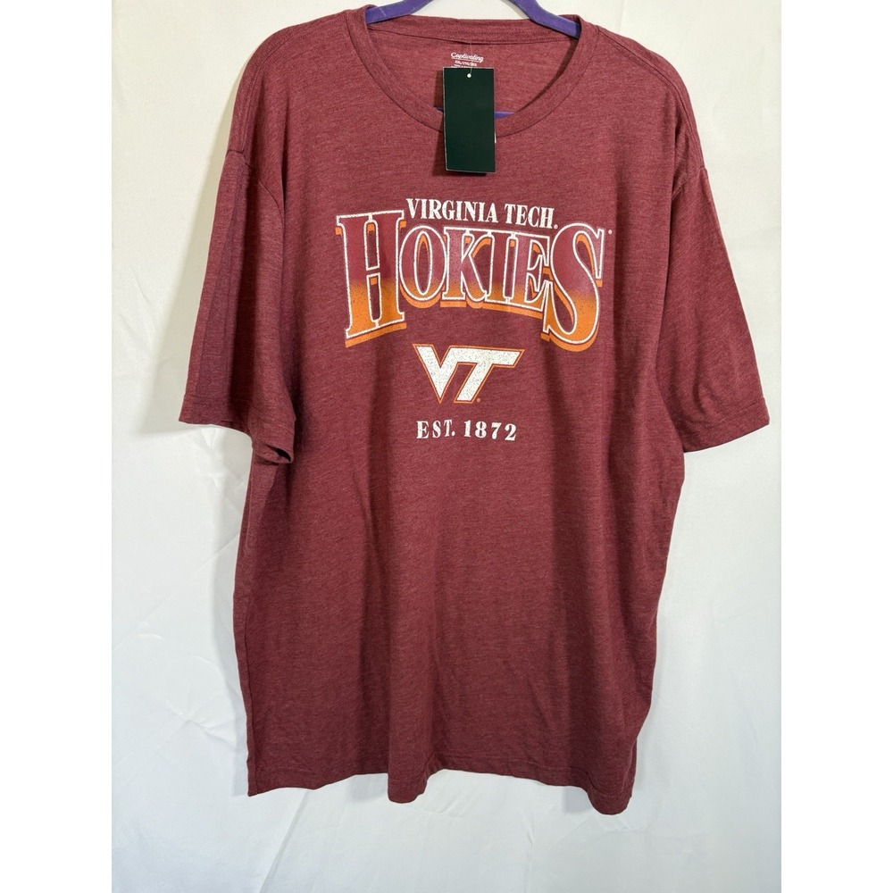 Captivating T Shirt Size 2XL Virginia Tech Hokies Short Sleeve Pullover new